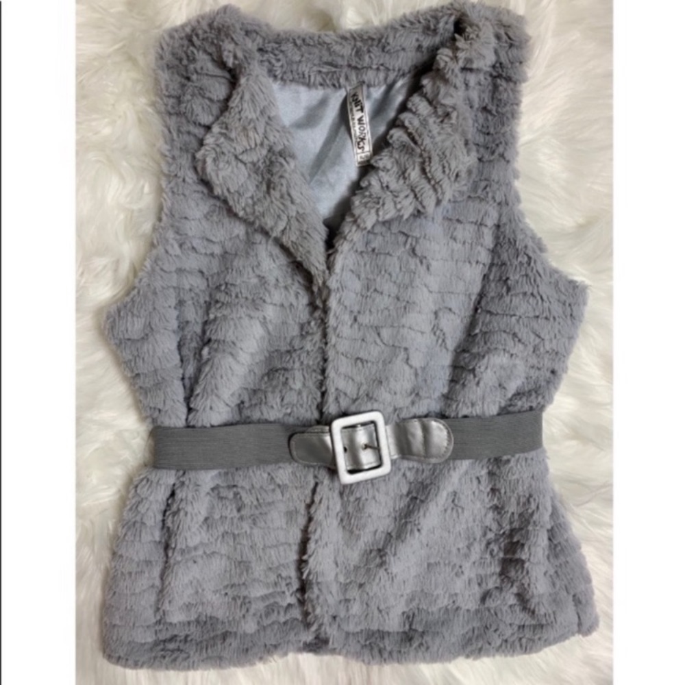 Knitworks kid girls faux fur vest